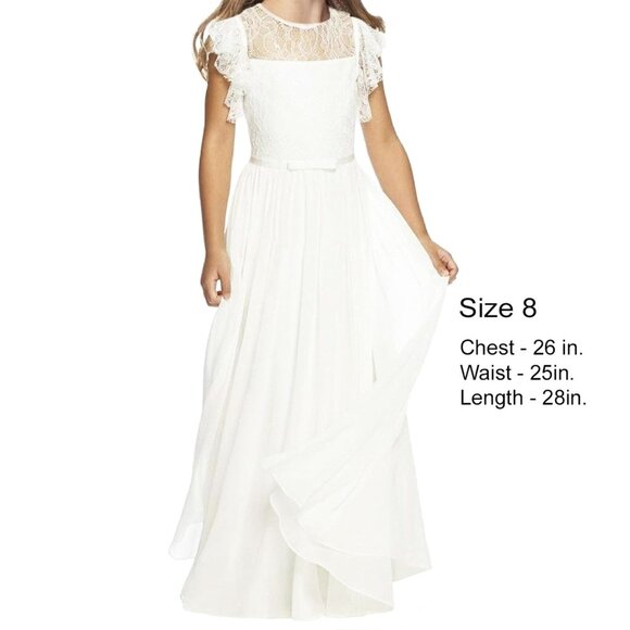 Other - Fancy Ruffle A-Line Flower Girl Dress Holy Communion Wedding Pageant White 6-8